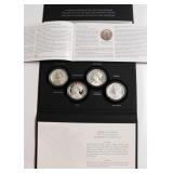225TH ANNIVERSARY  SILVER 4 MEDAL SET W BOX PAPERS