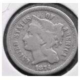 1971 3 CENT PIECE VF