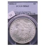 1898 O PCGS MS63 MORGAN DOLLAR