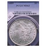 1889 PCGS MS63 MORGAN DOLLAR
