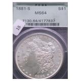 1881 S PCGS MS64 MORGAN DOLLAR
