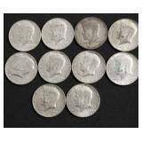 10 40 % SILVER HALF DOLLARS