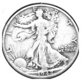 1942 S WALKING HALF DOLLAR XF