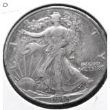 1945 S WALKING HALF DOLLAR XF