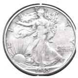 1945 S WALKING HALF DOLLAR XF