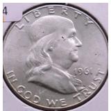 1961 GEM BU FRANKLIN HALF DOLLAR