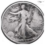 1942 D WALKING HALF DOLLAR VF