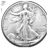 1945 WALKING HALF DOLLA XF