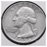 1956 D WASHINGTON QUARTER XF