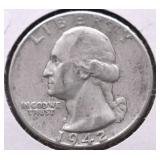1942 WASHINGTON QUARTER XF