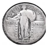 1928 D STANDING QUARTER VG