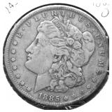1885 O MORGAN DOLLAR VF