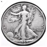 1939 D WALKING HALF DOLLAR XF