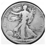 1928 S WALKING HALF DOLLAR F