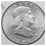 1962 CHOICE BU FRANKLIN HALF DOLLAR