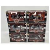 6 NIB Harley-Davidson Die Cast Motorcycles