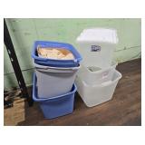 Assorted Plastic Storage Totes