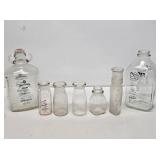 Assorted Glass Milk & Juice Bottles
