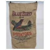 Blue Bird Potatoes Burlap Bag