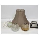 Glass Oil Lamps, Shade & Parts