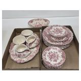 Bristol English Ironstone China Rose Pattern Set