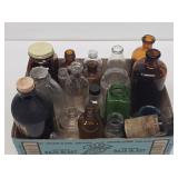 Assorted Amber & Clear Glass Bottles