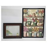Floral Print & Vintage Picture Frame