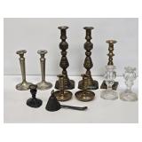 Brass & Glass Candlesticks