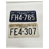 1986 & 89 Kentucky Farm License Plates