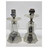2 Ornate Glass Vanity Lamps