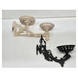 2 Cast Iron Lamp Brackets