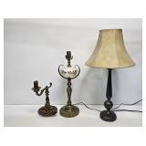 3 Brass Table Lamps