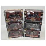 6 NIB Harley-Davidson Die Cast Motorcycles