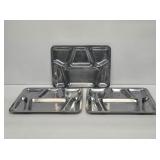 3 Stainless Steel Divided Lunch Trays