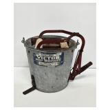 Early Metal Mop Bucket with Wringer