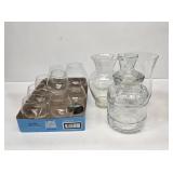 Glass Brandy Snuffers & Vases