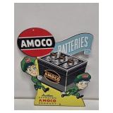 Amoco Batteries Enameled Sign
