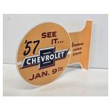 1957 Chevrolet Enameled Flange Sign