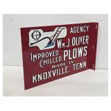 Oliver Chilled Plows Enameled Flange Sign