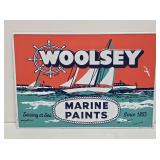 Woolsey Marine Paints Embossed Metal Sign