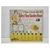 1961 Gates Garden Hose Tin Over Cardboard Sign