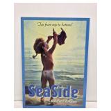 SeaSide Suntan Lotion Metal Sign