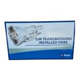 NOS GM Transmissions Metal Sign with Wood Frame