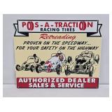 Pos-A-Traction Racing Tires Enameled Sign