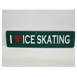 Ice Skating Metal Sign