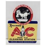 AC Spark Plugs Enameled Sign