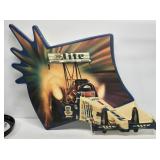Miller Lite Embossed Plastic Drag Car Sign