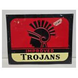 Improved Trojans Embossed Metal Sign