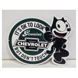Chevrolet "Felix the Cat" Enameled Sign