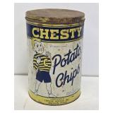 Chesty Potato Chips Advertising Can